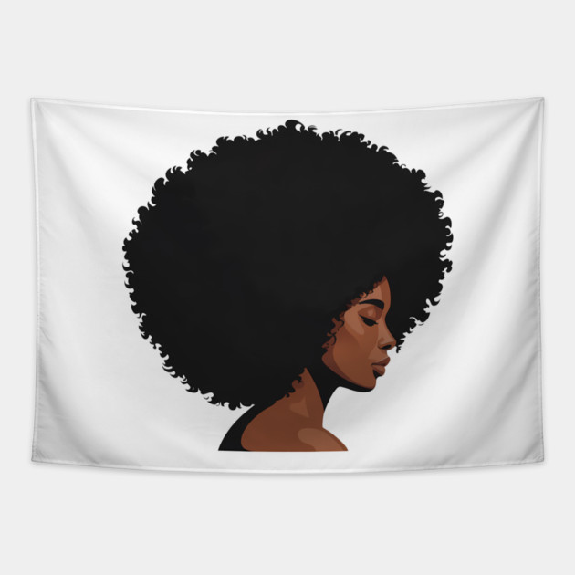 Afro Woman Illustration African Pride Tapestry by Adwoa's Store