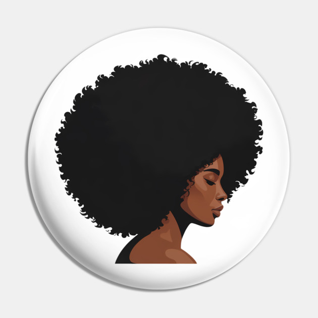 Afro Woman Illustration African Pride Pin by Adwoa's Store