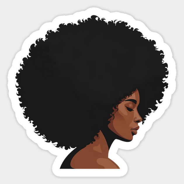 Afro Woman Illustration African Pride Sticker by Adwoa's Store