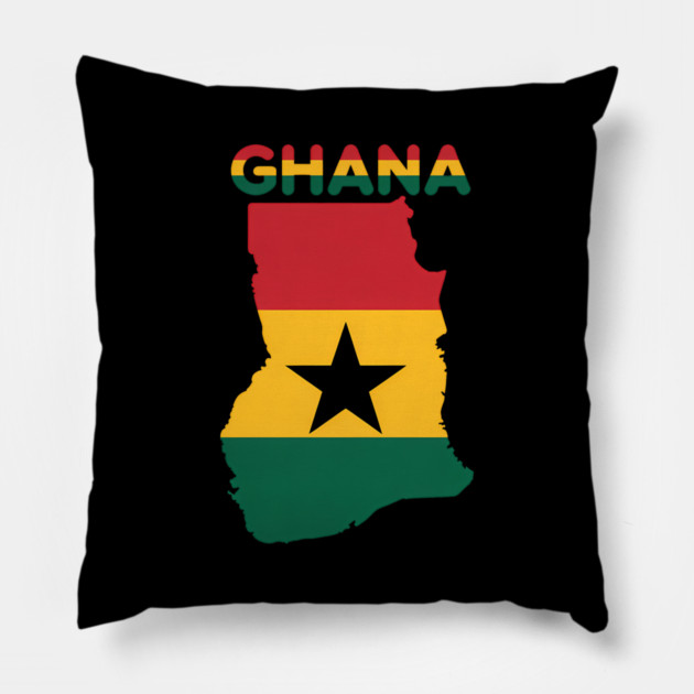 Ghana Flag Colors Ghanaian Pride Pillow by Adwoa's Store