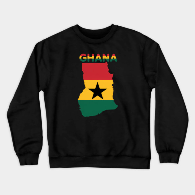 Ghana Flag Colors Ghanaian Pride Crewneck Sweatshirt by Adwoa's Store
