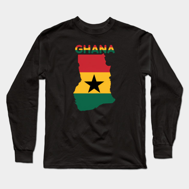 Ghana Flag Colors Ghanaian Pride Long Sleeve T-Shirt by Adwoa's Store