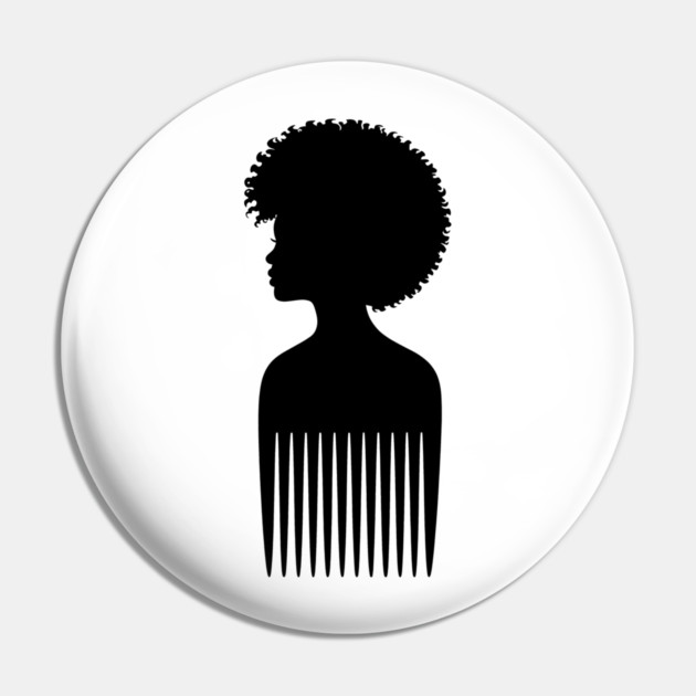 Black Woman Afro Comb Black Pride Pin by Adwoa's Store