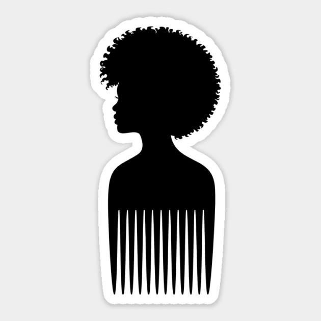 Black Woman Afro Comb Black Pride Sticker by Adwoa's Store
