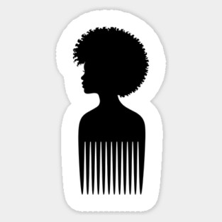 Black Woman Afro Comb Black Pride Magnet