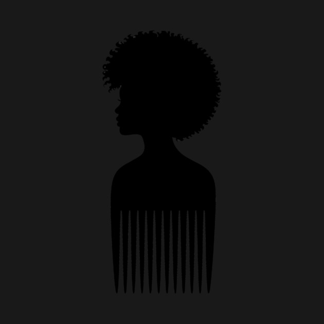 Black Woman Afro Comb Black Pride by Adwoa's Store