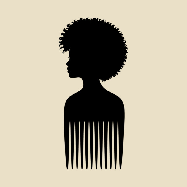 Black Woman Afro Comb Black Pride by Adwoa's Store