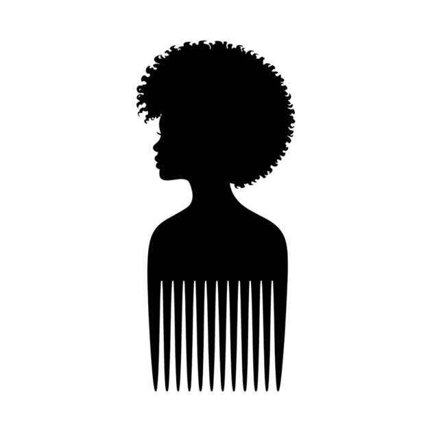 Black Woman Afro Comb Black Pride by Adwoa's Store