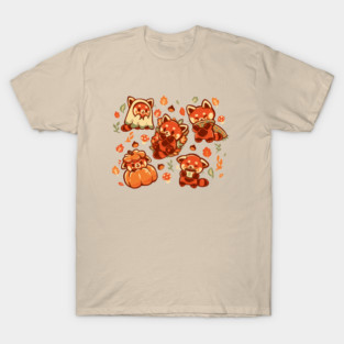Red Panda Autumn Time T-Shirt