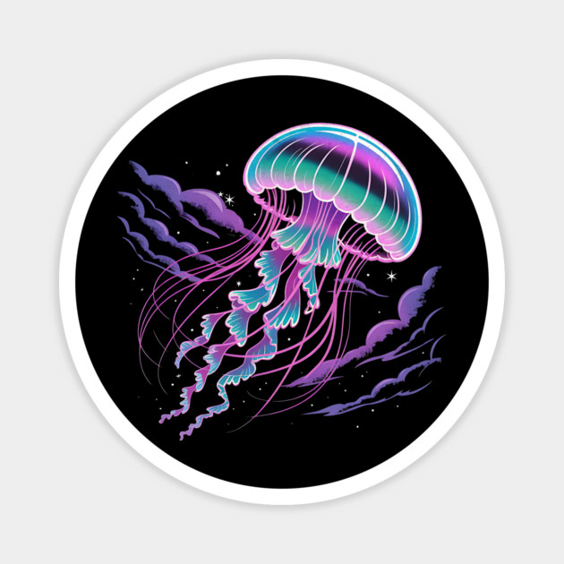 Cosmic Jelly Drift – Surreal Ocean Dreamscape Magnet by Designed By Marty