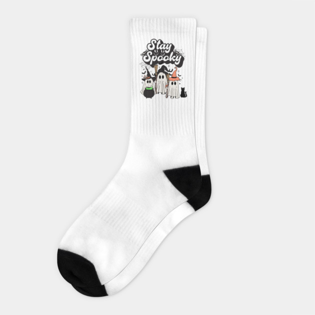 Stay Spooky – Witchy Ghost Squad Edition Socks by Designed By Marty