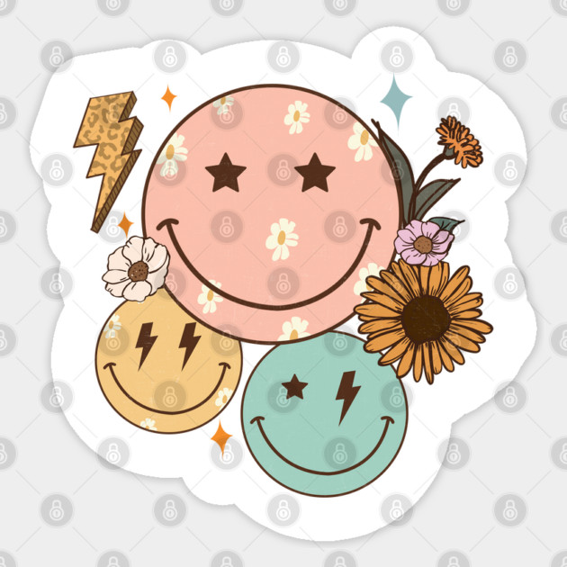Retro Smiley Face Collage Sticker by Hays Robert Print