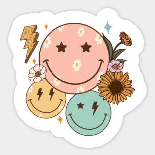 Retro Smiley Face Collage Magnet