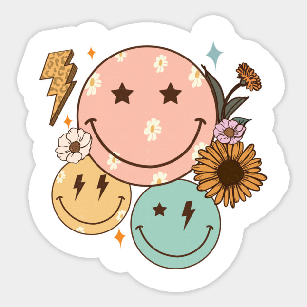 Retro Smiley Face Collage Magnet by Hays Robert Print