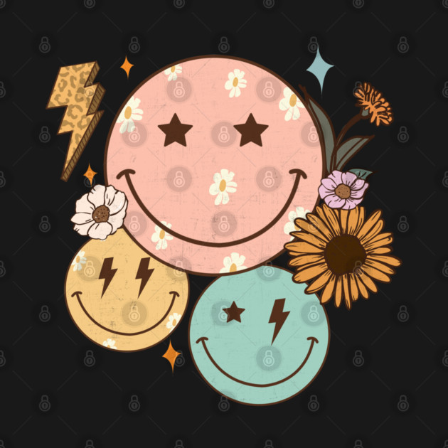 Retro Smiley Face Collage by Hays Robert Print