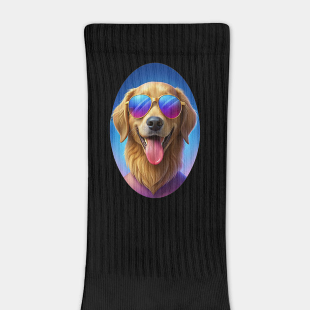 Cool Golden Retriever Dog with Sunglasses – Funny Summer Vibes Design by IamActiveDog
