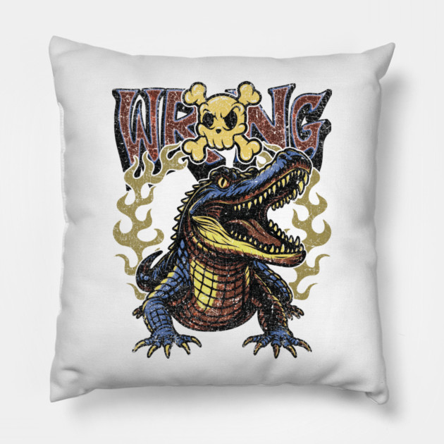Wrong Gator Pillow by Wrongteeshirt