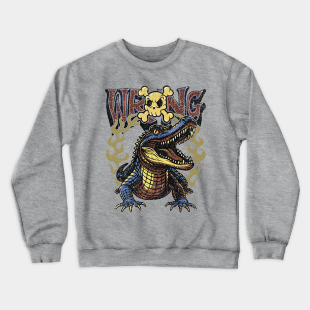 Wrong Gator Crewneck Sweatshirt by Wrongteeshirt