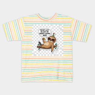Energy-Saving Mode – Funny Lazy Sloth Design Kids T-Shirt