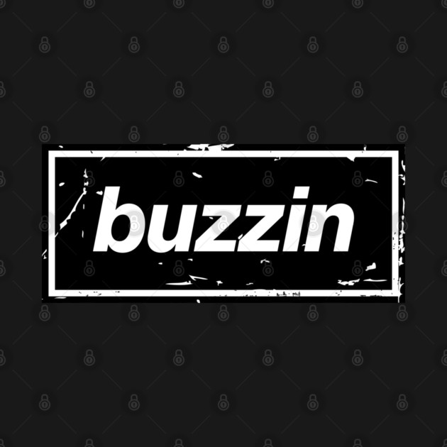 Buzzin – Manchester Manc Slang Oasis Style Britpop Black by Butter Creative
