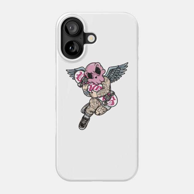 Tattooed Skateboard Cherub Phone Case by Wrongteeshirt