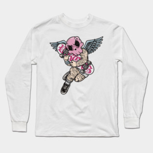 Tattooed Skateboard Cherub Long Sleeve T-Shirt