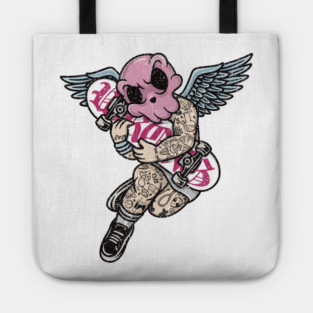 Tattooed Skateboard Cherub Tote