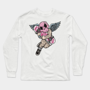Tattooed Skateboard Cherub Long Sleeve T-Shirt