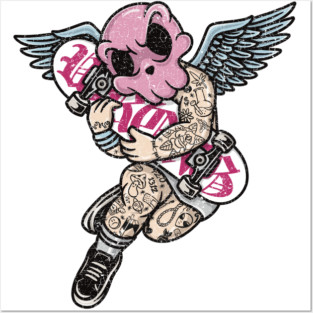 Tattooed Skateboard Cherub Posters and Art
