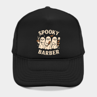 Spooky Barber Ghosts Halloween Design | Funny Haircut Graphic Hat