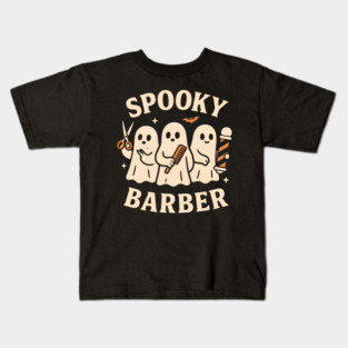 Spooky Barber Ghosts Halloween Design | Funny Haircut Graphic Kids T-Shirt