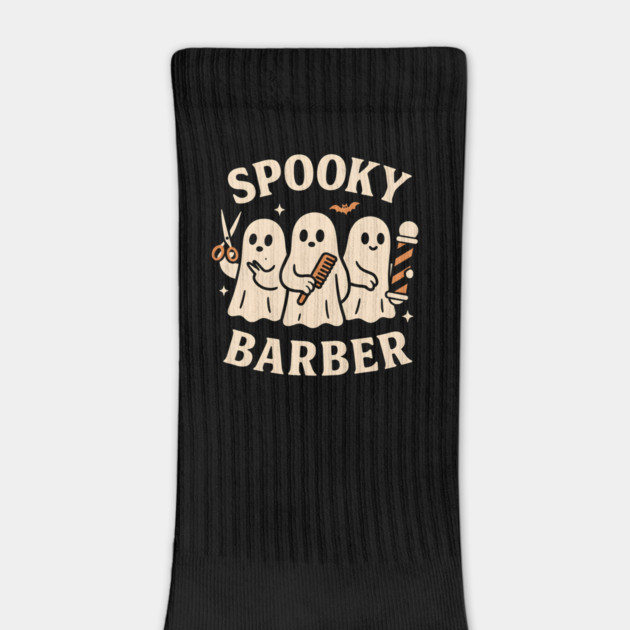 Spooky Barber Ghosts Halloween Design | Funny Haircut Graphic by MakerMind8.2
