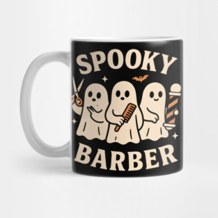 Spooky Barber Ghosts Halloween Design | Funny Haircut Graphic Mug