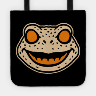 Retro Toad Face Halloween Graphic | Spooky Frog Artwork Tote
