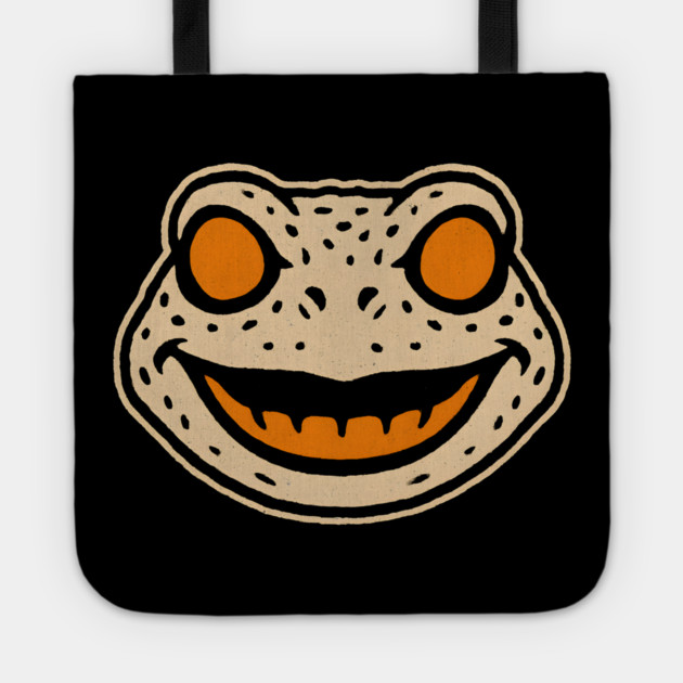 Retro Toad Face Halloween Graphic | Spooky Frog Artwork Tote by MakerMind8.2