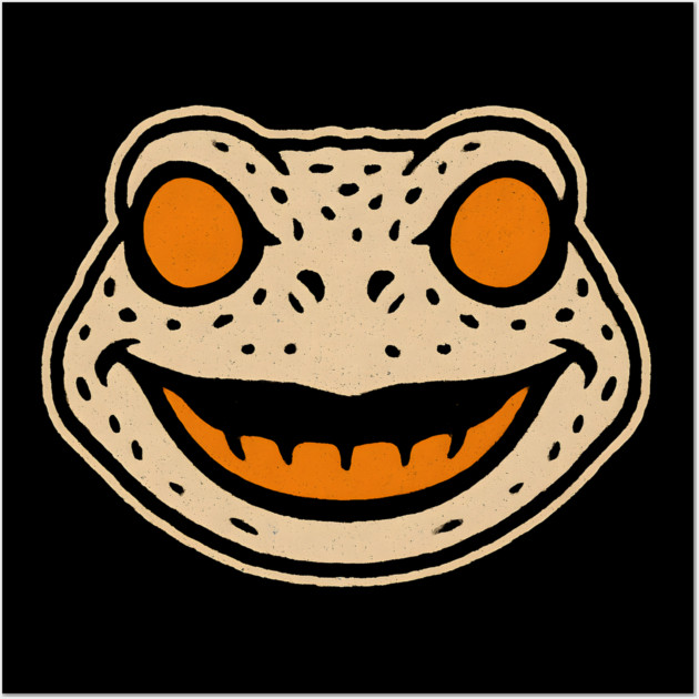 Retro Toad Face Halloween Graphic | Spooky Frog Artwork Wall Art by MakerMind8.2