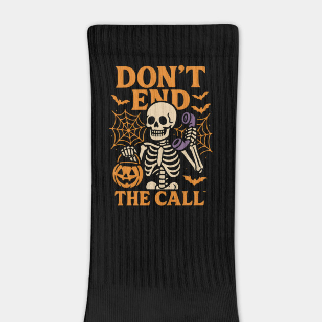 Don’t End The Call Skeleton Halloween Graphic | Spooky Phone Artwork by MakerMind8.2