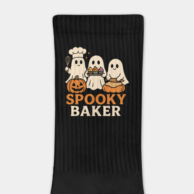 Spooky Baker Ghosts Halloween Graphic | Retro Baking Artwork by MakerMind8.2