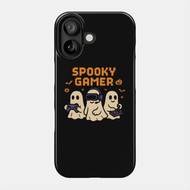 Spooky Gamer Ghosts Halloween Graphic | Retro Gaming Artwork Phone Case by MakerMind8.2