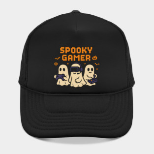 Spooky Gamer Ghosts Halloween Graphic | Retro Gaming Artwork Hat