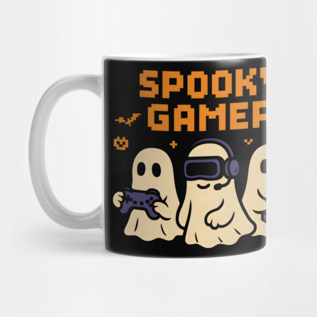 Spooky Gamer Ghosts Halloween Graphic | Retro Gaming Artwork by MakerMind8.2