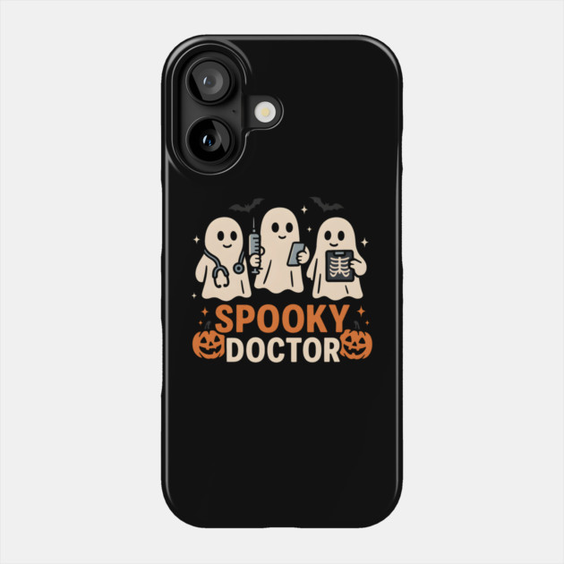 Spooky Doctor Ghosts Halloween Graphic | Retro Medical Artwork Phone Case by MakerMind8.2