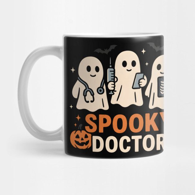 Spooky Doctor Ghosts Halloween Graphic | Retro Medical Artwork by MakerMind8.2
