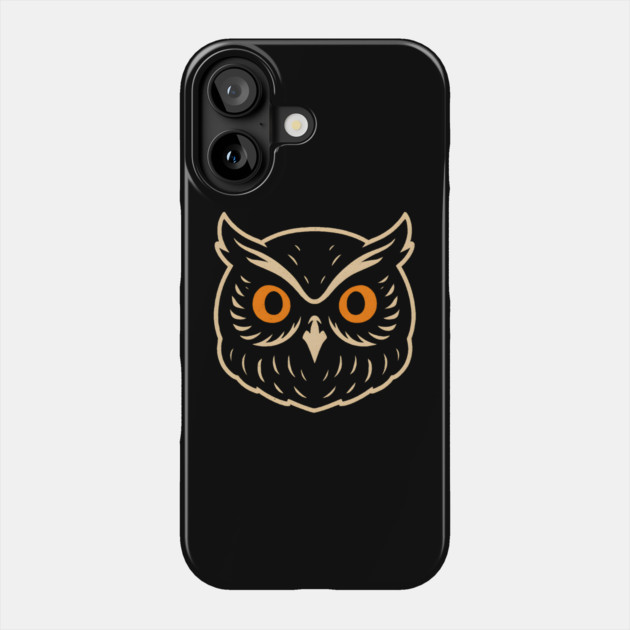 Retro Owl Face Halloween Graphic | Spooky Bird Artwork Phone Case by MakerMind8.2