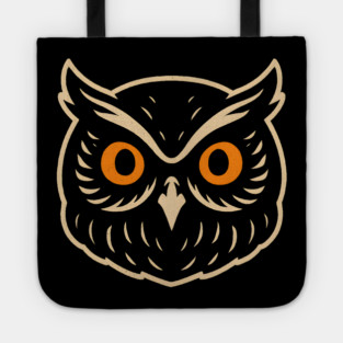 Retro Owl Face Halloween Graphic | Spooky Bird Artwork Tote