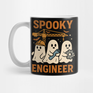 Spooky Engineer Ghosts Halloween Graphic | Retro STEM Artwork Mug