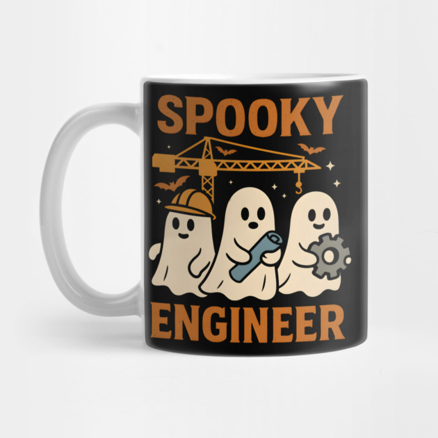 Spooky Engineer Ghosts Halloween Graphic | Retro STEM Artwork by MakerMind8.2