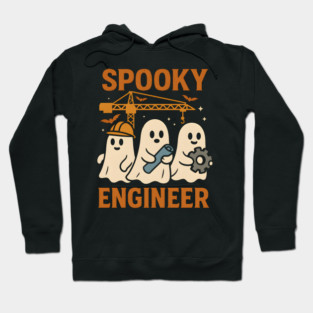 Spooky Engineer Ghosts Halloween Graphic | Retro STEM Artwork Hoodie