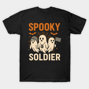 Spooky Soldier Ghosts Halloween Graphic | Retro Army Artwork T-Shirt