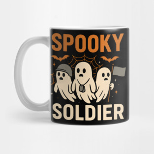 Spooky Soldier Ghosts Halloween Graphic | Retro Army Artwork Mug